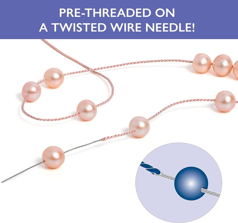 Griffin Silk Bead Cord Perlseide – White Color – Size 1 (0.35mm) – 2 Meters per Card – Stainless Steel Needle Attached – for Knotting Pearls, Gemstones, Crystals and Beads - Image 3